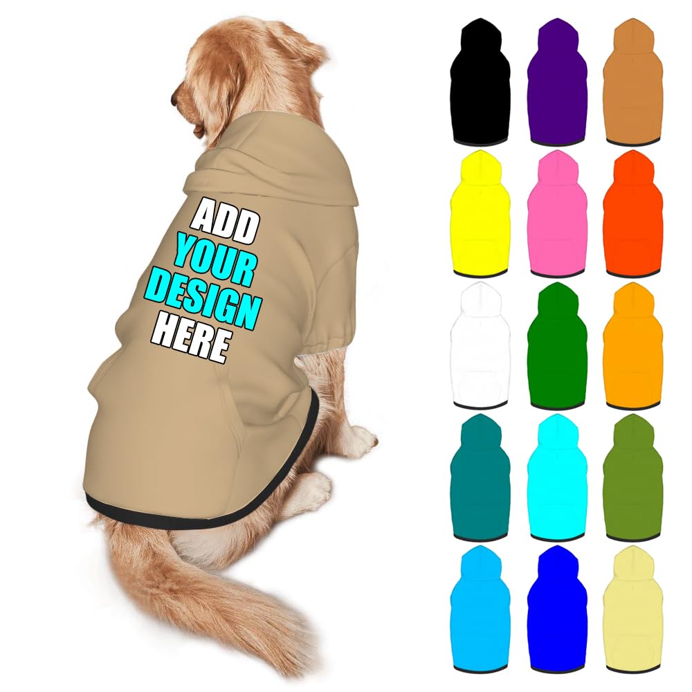 Mynvzrk Custom Dog Clothes with Photo Name Logo Personalized Dog Sweaters for Small Medium Large Dogs Breathable Warm, Navy, XL