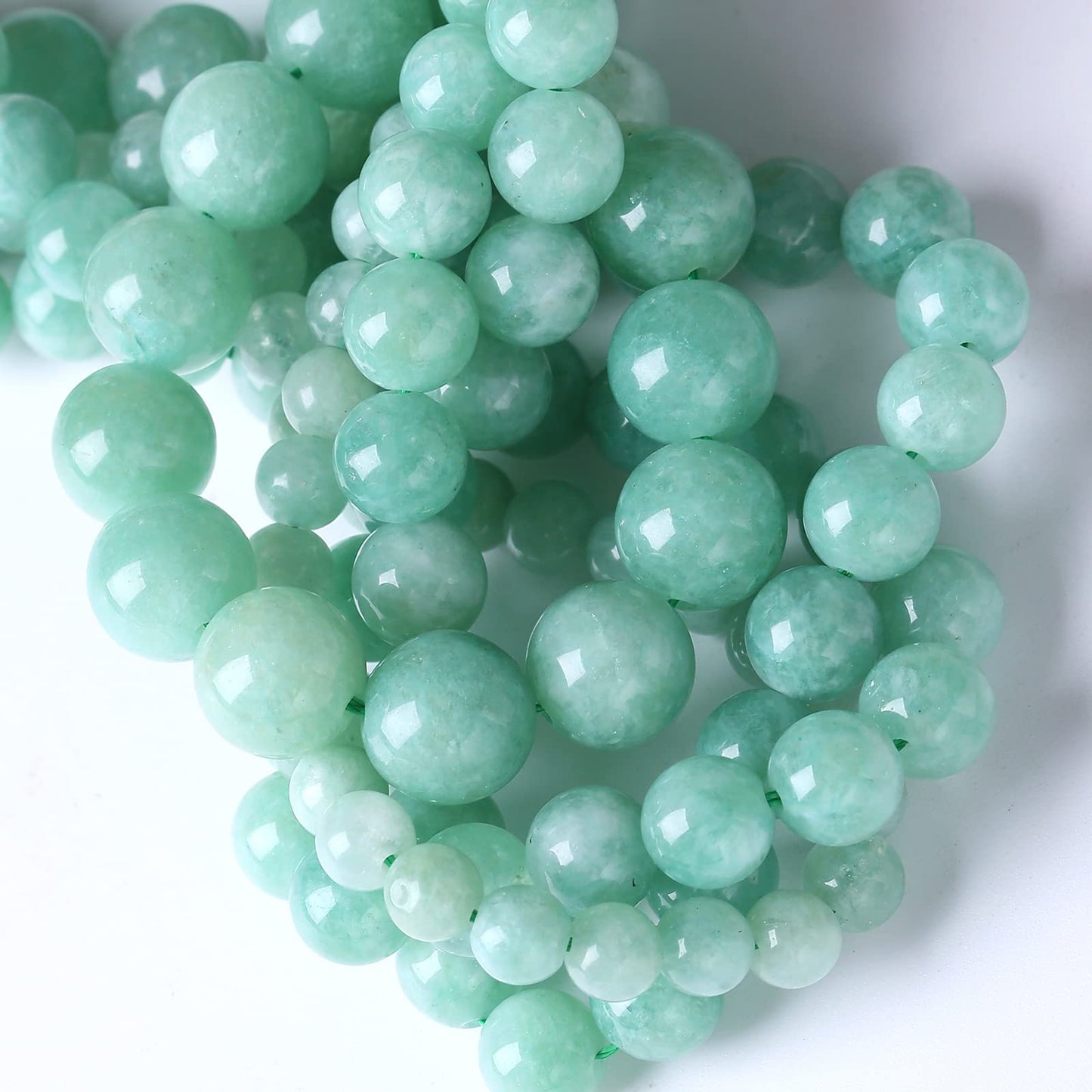 8mm 45pcs Natural Stone Burmese Jade Beads for Jewelry Making DIY Bracelet Crystal