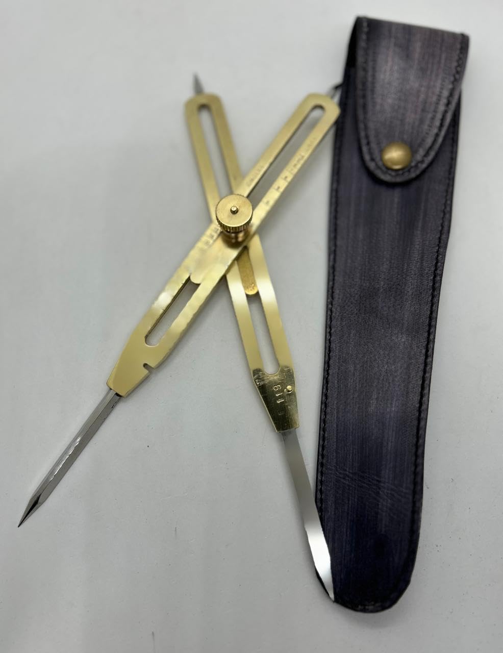 Solid Brass Proportional Divider Tool 9” Drawing & Measuring Instrument with Heavy-Duty Steel Point Executive Art Gift with Leather Cover