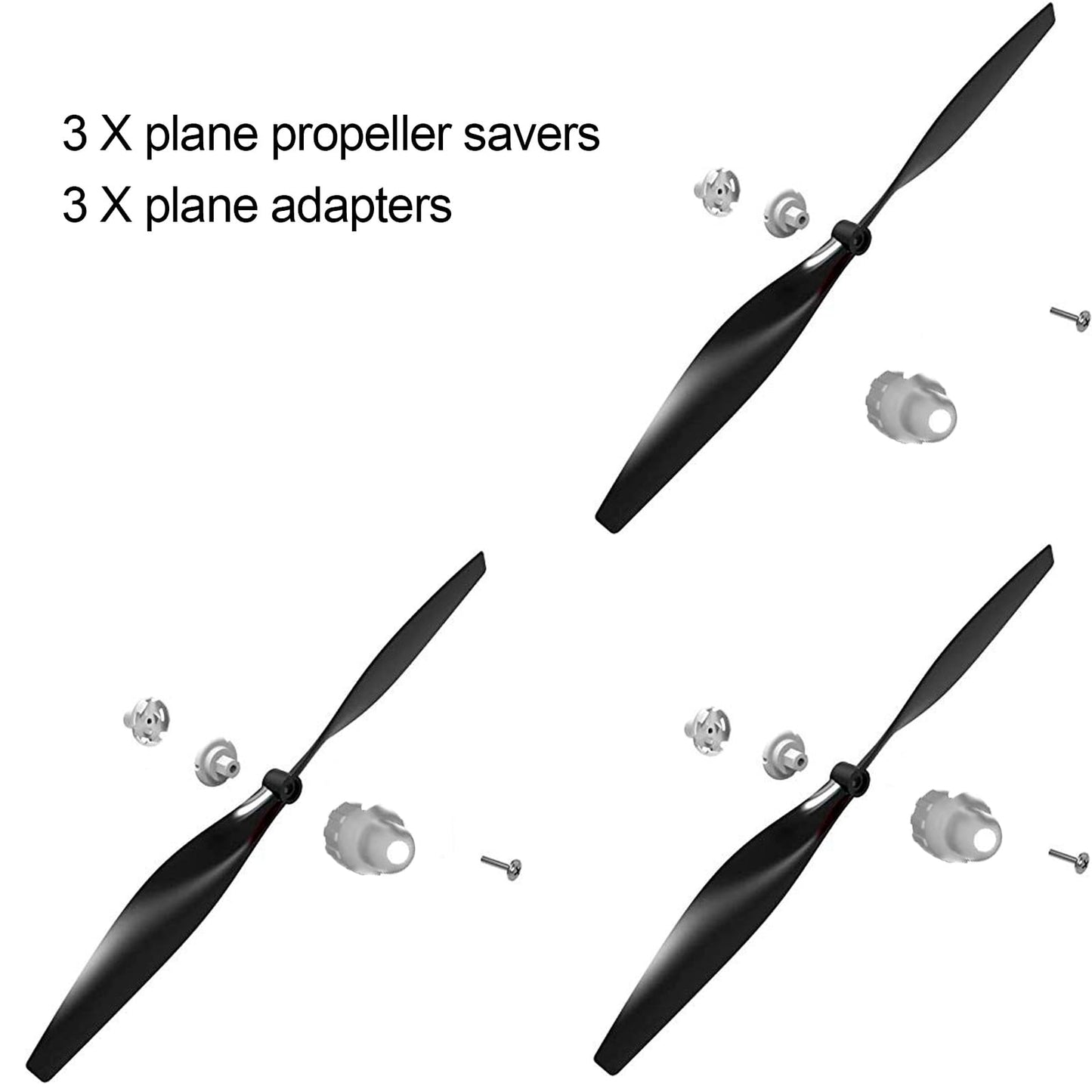 3 Sets F4U Rc Plane Propeller with Propeller Savers and Adapters for VOLANTEXRC 761-8 761-9 T28 Airplane