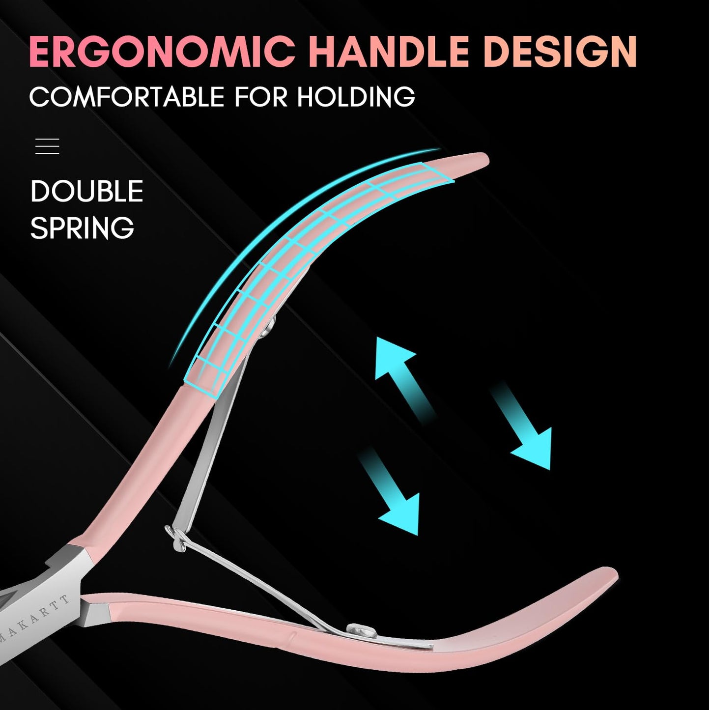 Makartt Nail File 100/180 Grit Nail Files for Acrylic Nails Bundle with Cuticle Nippers, Pink Cuticle Trimmer Extremely Sharp Full Jaw Cuticle Cutter Nail Care