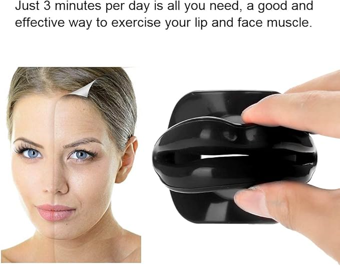 Face Slimmer Lip Trainer Silicone Face Lifting Lip Exerciser Mouth Muscle Tightener Tightening Anti Wrinkle Anti Aging Oral Exerciser Facial Slimmer Tool (Black)