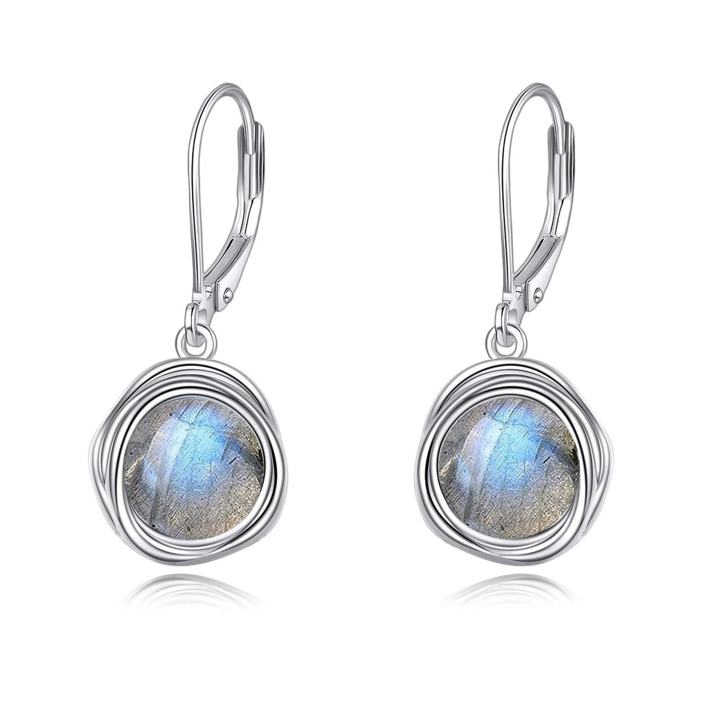 POPLYKE Labradorite Earrings Dangle for Women 925 Sterling Silver Leverback Earrings for Women Labradorite Jewelry Birthday