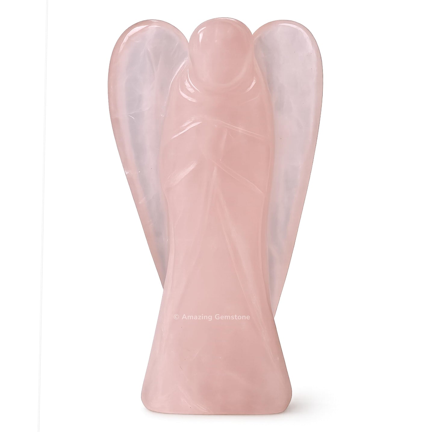 Amazing Gemstone Rose Quartz Angel - Rose Quartz Crystal Angel and Pocket Guardian Angel Crystal Figurines (1.5 inches)