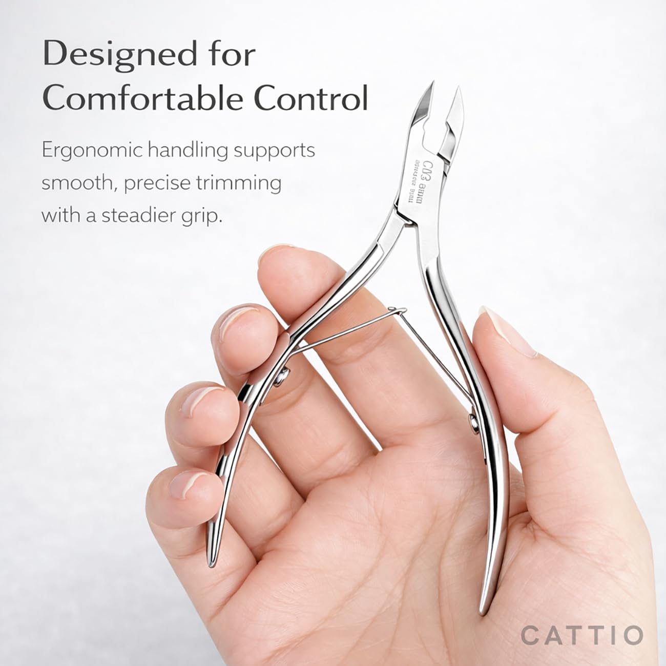 Cattio Cuticle Trimmer with Cuticle Pusher and Cutter, Professional Stainless Steel Nippers, Cutter Clippers, Cuticle Remover, Durable Pedicure Manicure Tools for Fingernails and Toenails Dead Skin