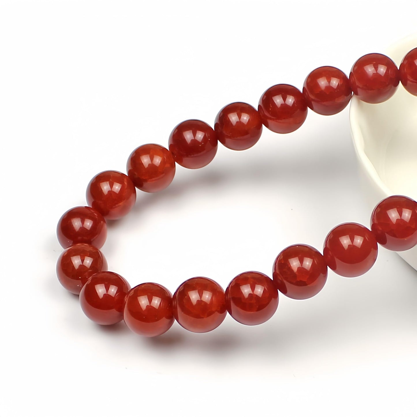 MJDCB Natural Stone Beads 8mm 43pcs Red Dragon Vein Carnelian Agate Loose Gemstone Bead Charms for Jewelry Making Bracelet Necklace Earring Pendant