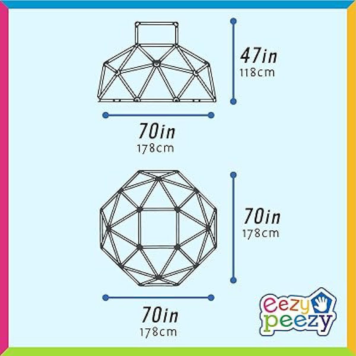 Eezy Peezy Climber with Top - Active Indoor Outdoor Play Set Climbing Dome Equipment Toys - Fun for Kids Ages 3 to 6 Years Old, Pink