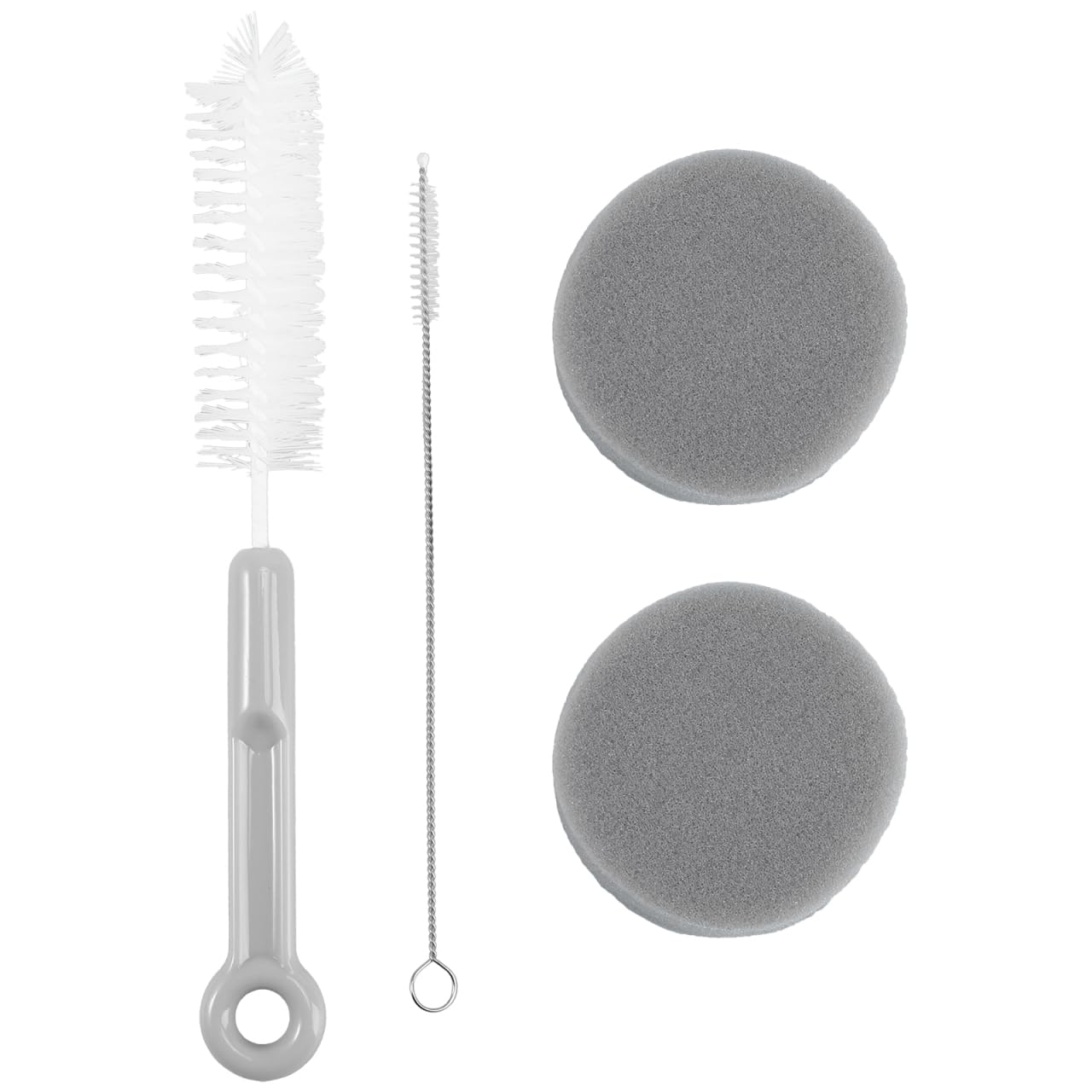 ERINGOGO 1Set Pet Feeder Water Fountain Cleaning Set Tools with Long Handle Brushes for Efficient Daily Care for Dog Cat Owners Gray