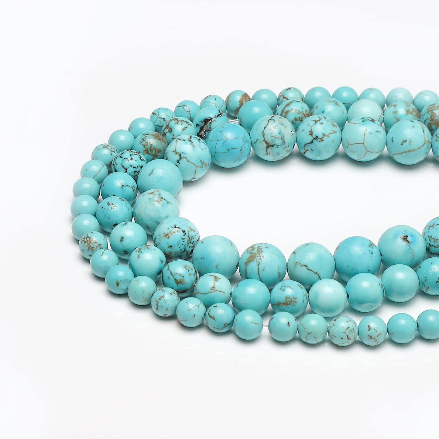 45pcs 8mm Natural Turquoise Gemstone Beads Energy Healing Crystal Round Loose Stone Beads for Jewelry Making, DIY Bracelets Necklaces