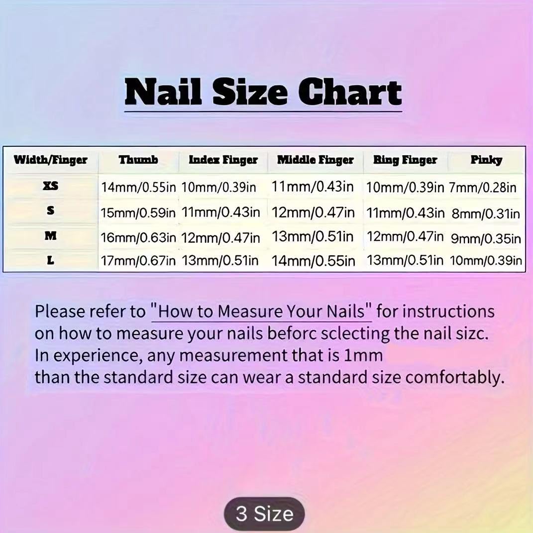 JC Handcrafted Press On Nails Kit, Short Length Nail Press Ons, Durable, Easy Application, Stylish Impress Press On Nails, Perfect for Daily Wear & Special Occasions (M19, M)