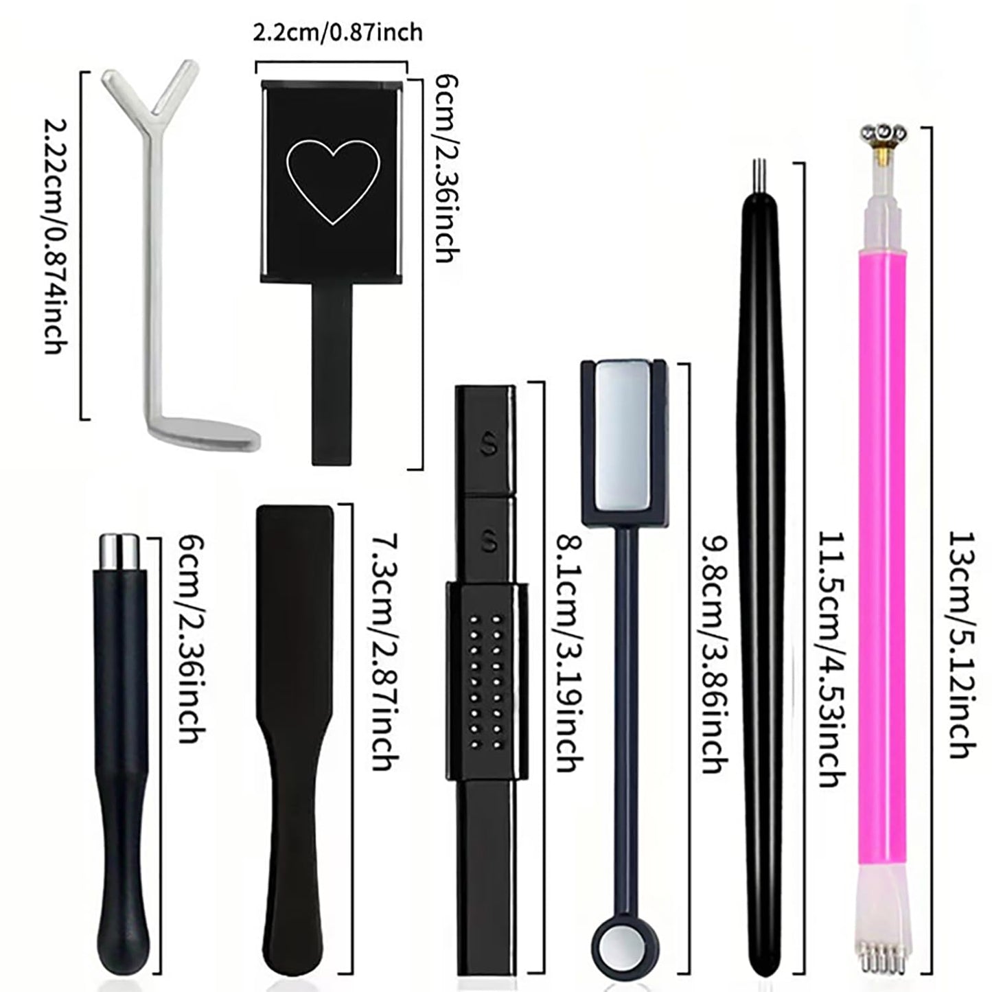 DAIXIANGER 17Pcs Cat Eye Nail Magnet Tool Set, Multi-Pattern Cat Eye Magnets for Nails, Double-Head Magnetic Stick & Magnetic Bead Applicator, DIY Manicure Gel Polish Design Tools