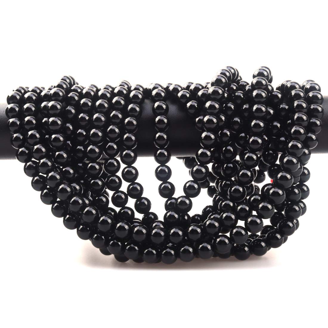 ICAI Beads 10mm Natural Black Onyx Stone Round Loose Stone Beads for Jewelry Making DIY Crafts Design 1 Strand 15" APPR.34-36pcs