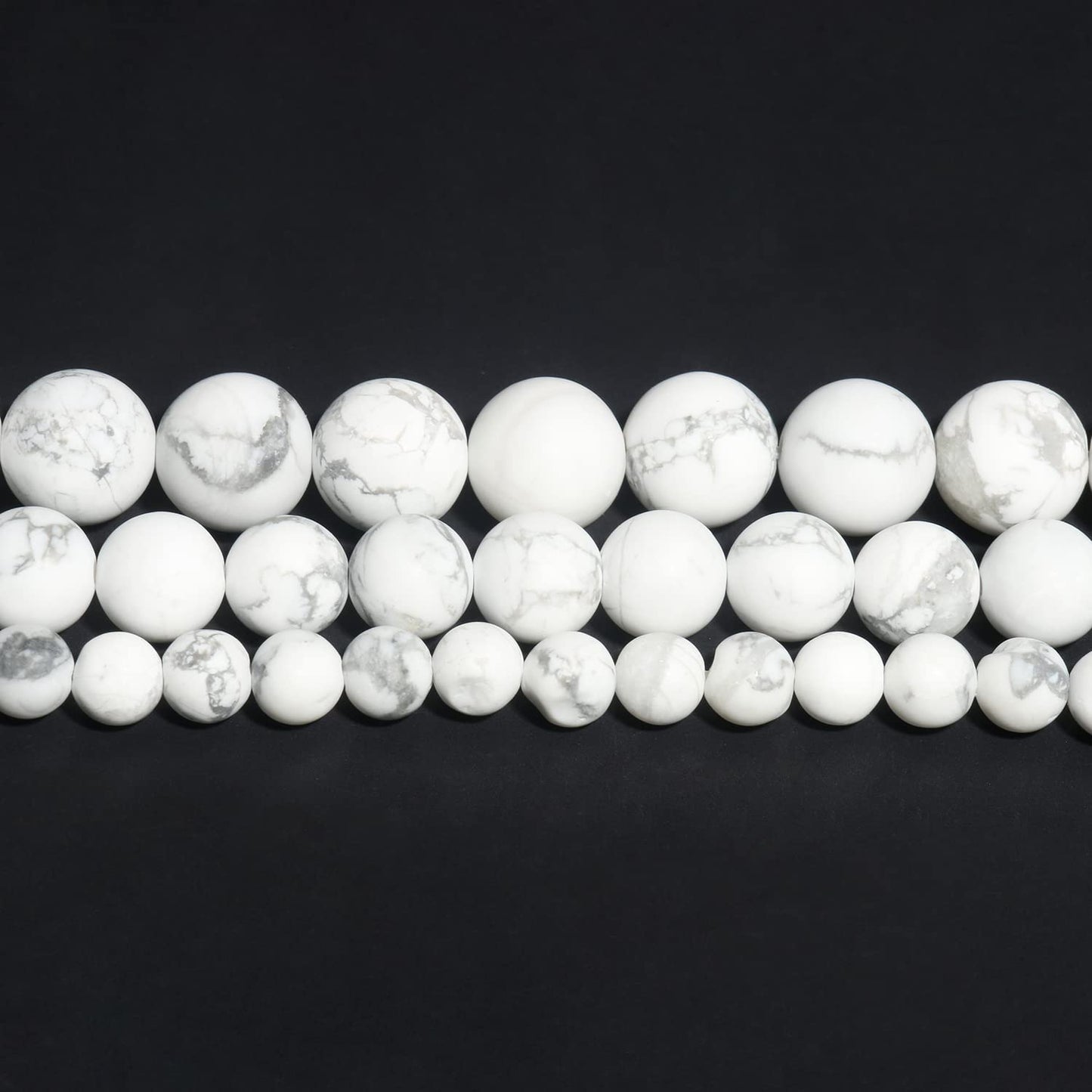 60pcs 6mm Matte Howlite Beads Natural Gemstone Beads Round Loose Beads for Jewelry Making