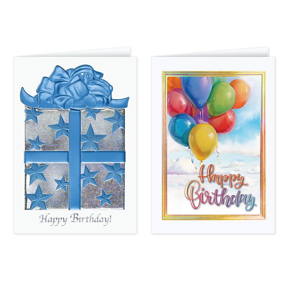 The Gallery Collection - Birthday Cards Assortment Box (35 Cards), Foil & Embossing (Birthday Formal)