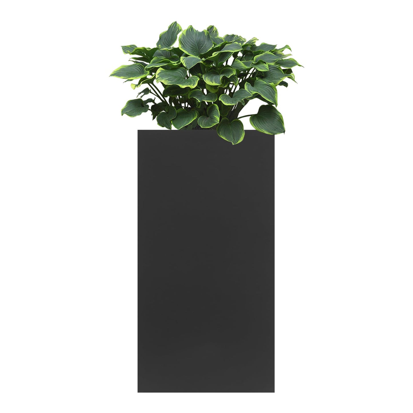 DYRABREST Large Metal Planter Box, Heavy Duty Tall Outdoor Garden Planters Patio Deck Yard, Modern Rectangular Flower Pot for Plants Vegetables (Black)