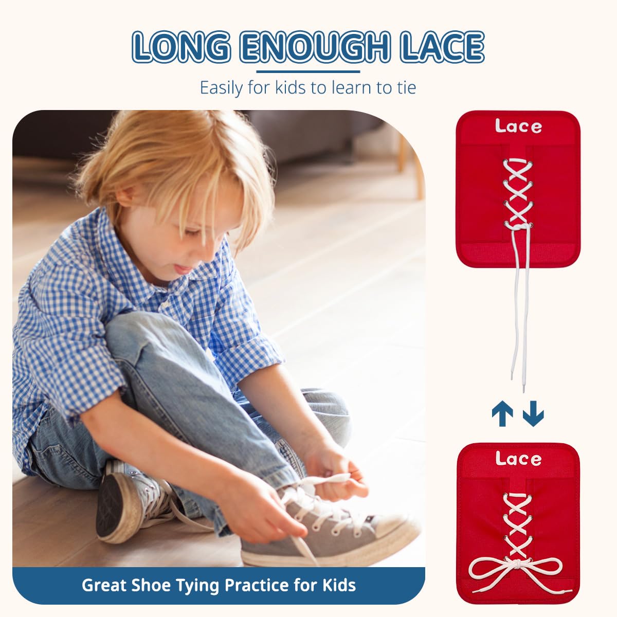 Learning to Dress Busy Boards, Shoe Tying Practice for Kids, Basic Life Skills Toys Learn to Button, Buckle, Zip, Snap, Lace, Tie, Sensory Board Fine Motor Development Toy for Preschool Classroom