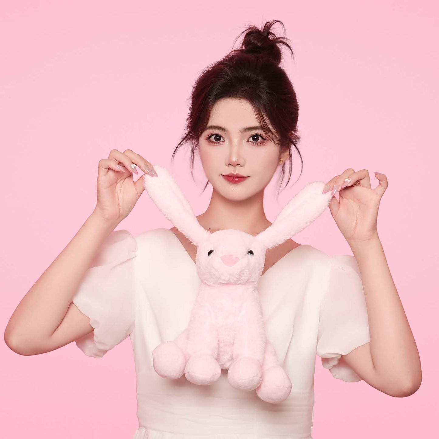 YCEDC Soft Plush Pink Bunny Rabbit, 10 Inch Small Stuffed Animal Toy, Kids Gift