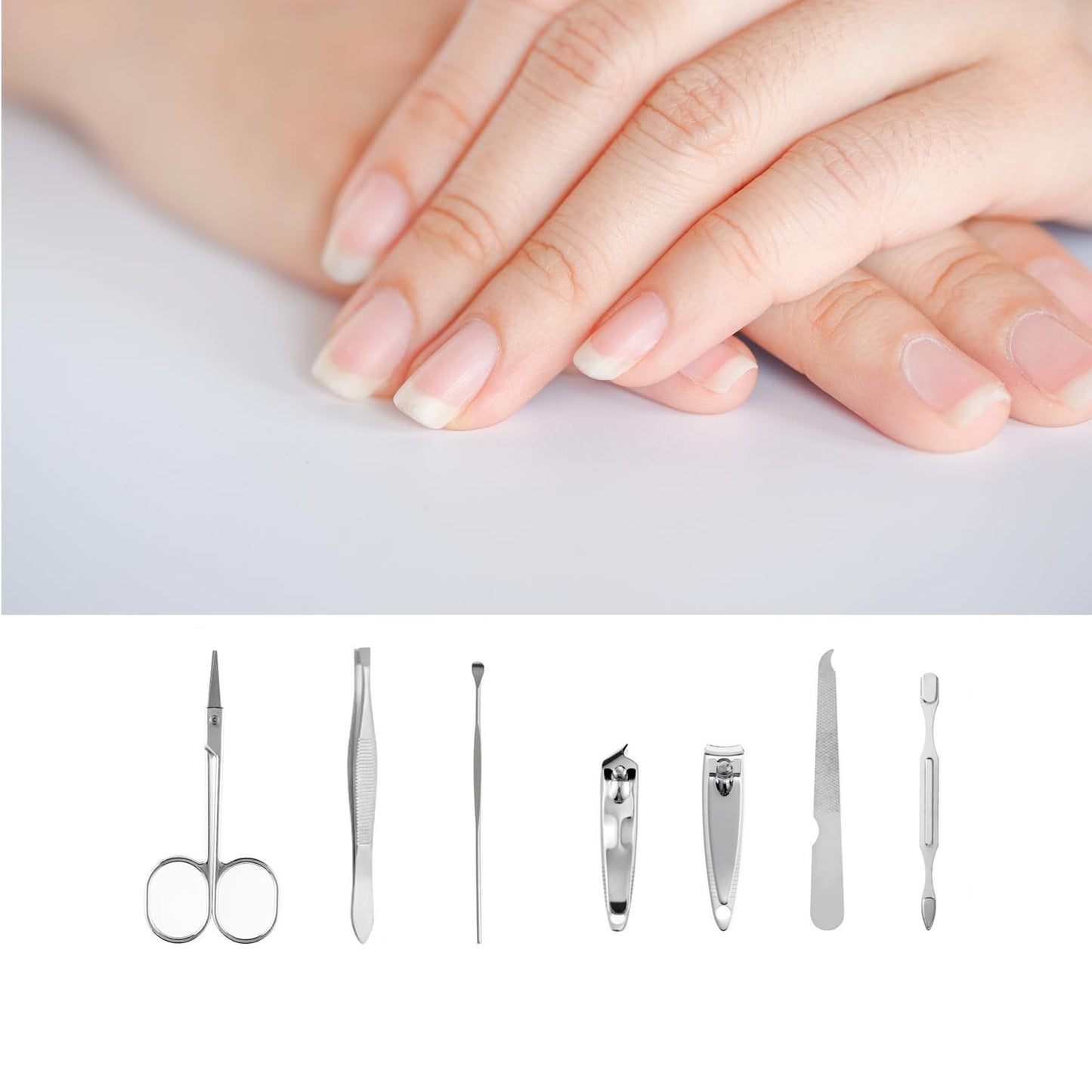 7 Pcs Nail Clippers Set,Stainless Steel Manicure Set for Home,Outdoor Travel,Gift Giving,Salon(Black)
