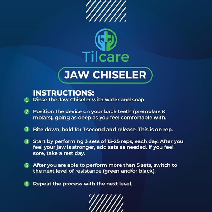 Jawline Exerciser by Tilcare - Jaw Exerciser for Men and Women that helps to workout your Jaw, Neck and tone your face with exercise - Face Slimmer that will chisel your Jawline - Elite Level 70lb