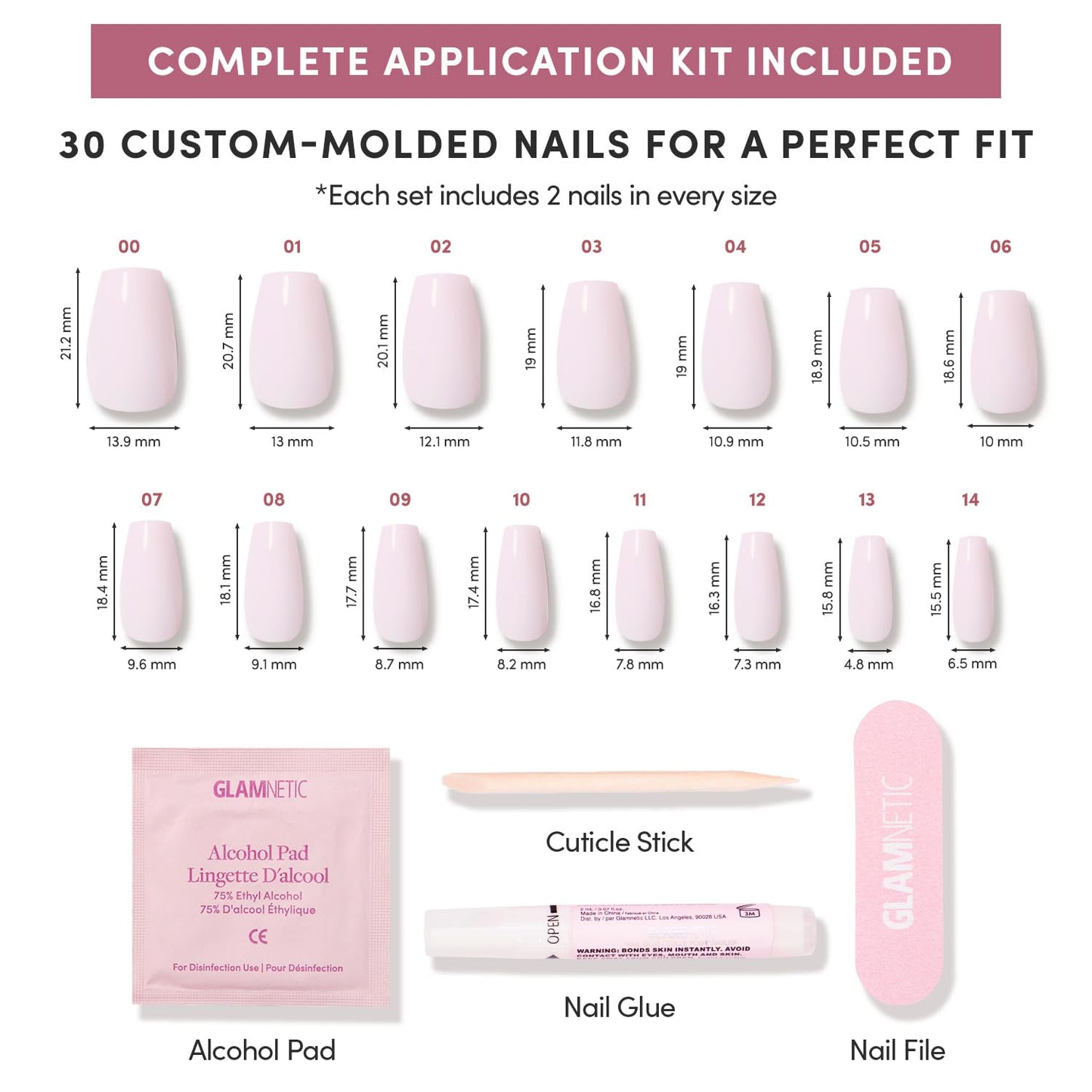 Glamnetic Press-On Nails Bundle - Blush Dream & Think Pink | Medium Coffin Milky Fake Nails | Light Pastel Short Oval Fake Nails | Durable, Salon-Quality Nail Kits
