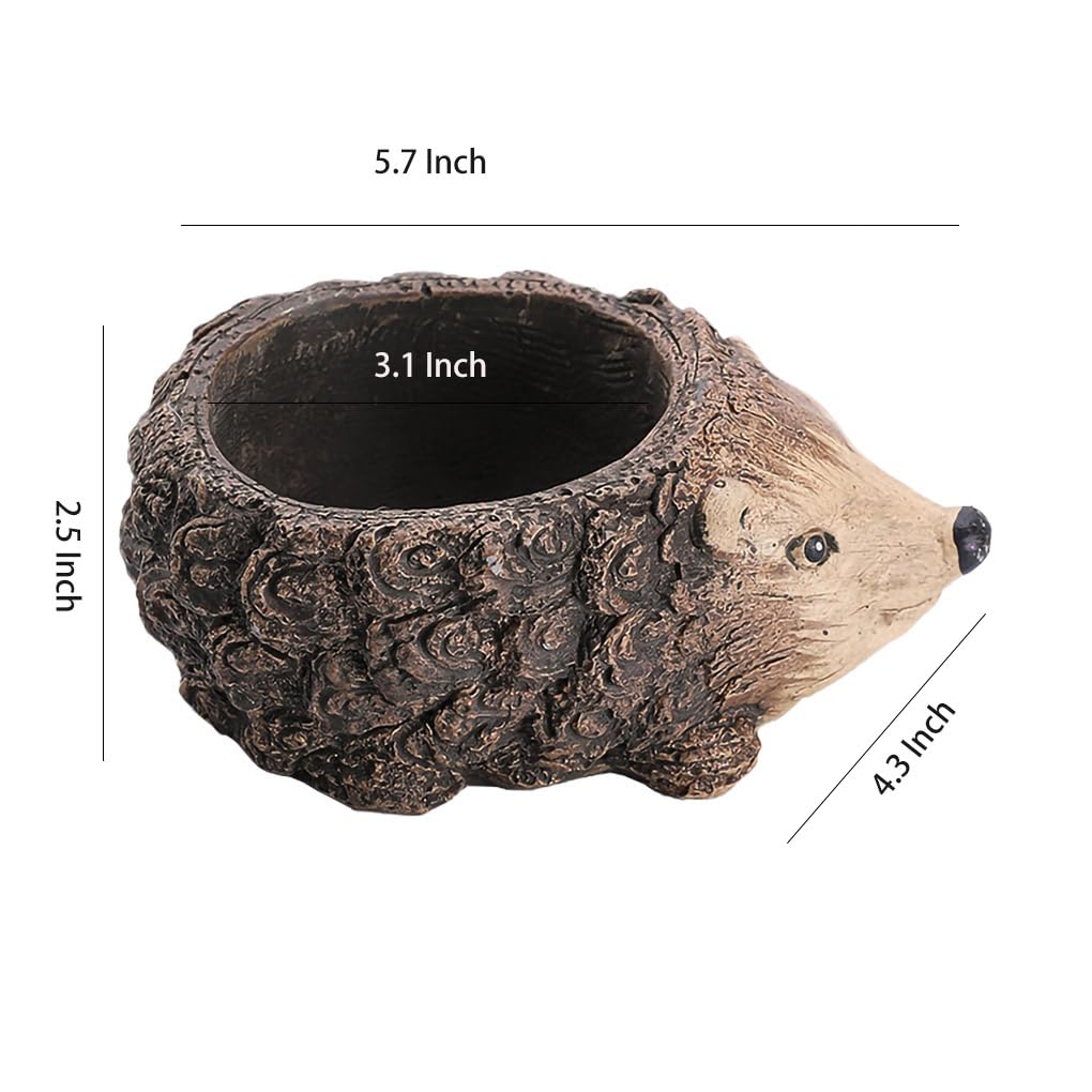 WAIT FLY Animal Cement Flower Pot Succulent Planter-Hedgehog-1 PCS