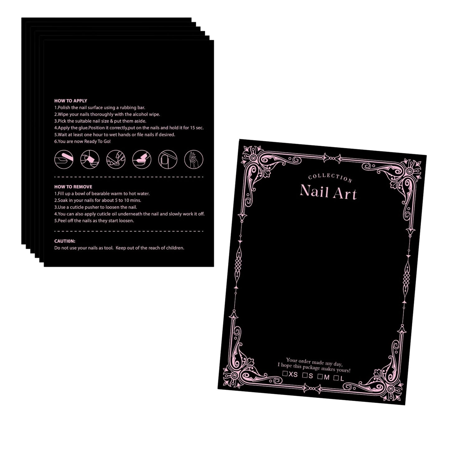 Y2K Press On Nails Packaging Kit+ Nail Charms Bundle