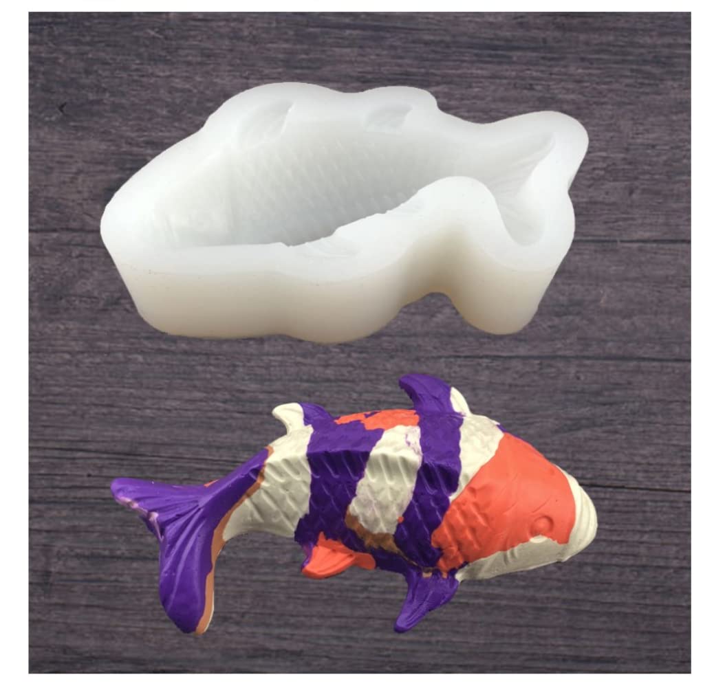 Silicone Koi Fish Mold for Chocolate, Fondant Cake, Ice Cream Making, DIY Baking Tool with Fish Shape Design