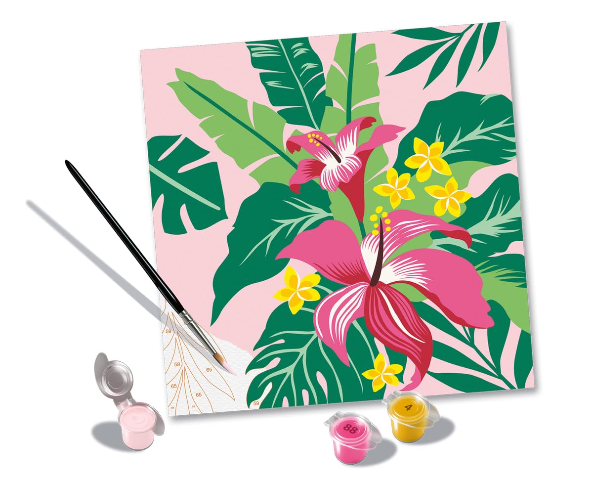Ravensburger CreArt Tropical Plants Paint by Numbers Kit for Adults - 23518 - Painting Arts and Crafts for Ages 12 and Up