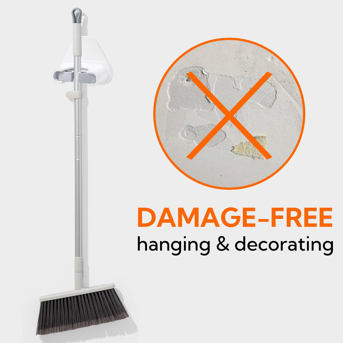 10lbs Broom and Mop Grippers Wall Hooks (4 Count)