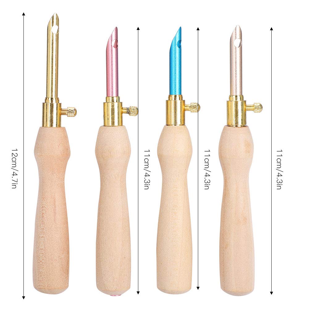 Lavor Punch Needle Supplies 10×6×2 4pcs Portable Punch Needle Knitting Embroidery Pen Wooden Handle for Sewing Felting DIY Craft Handwork