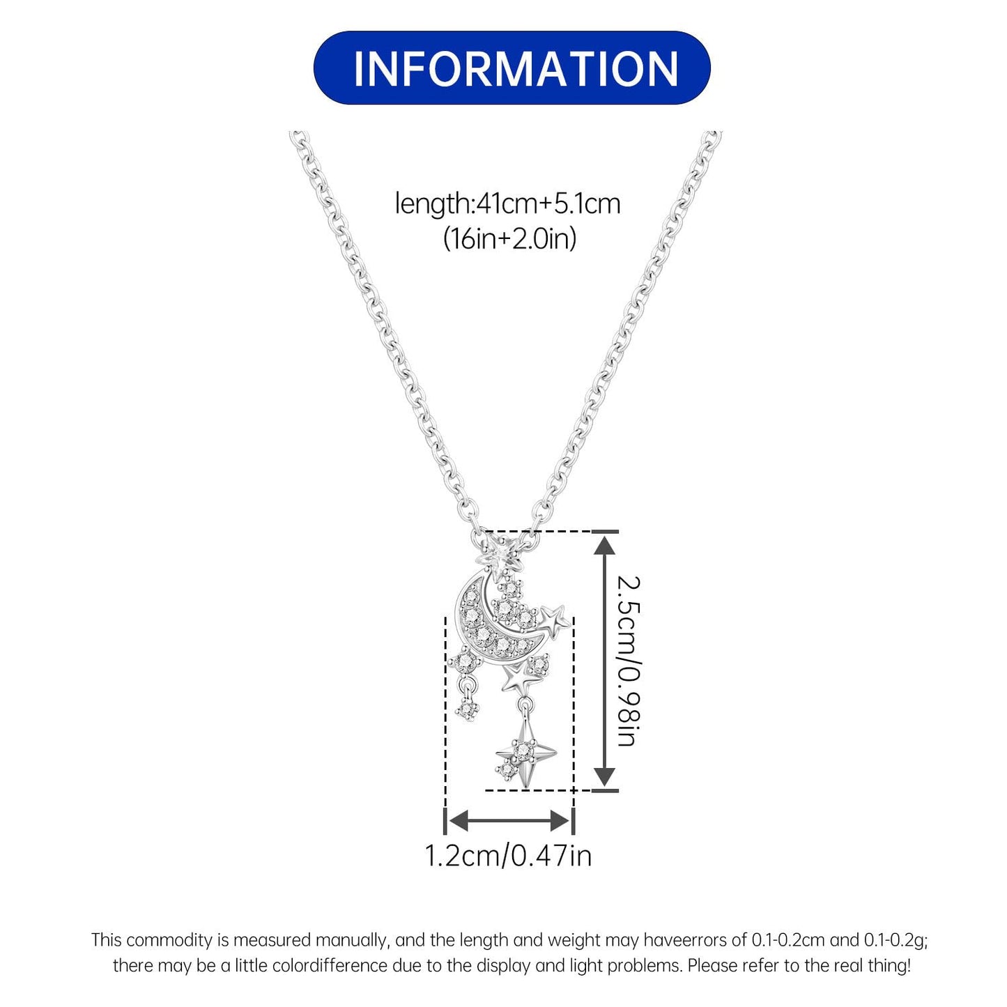 MISEFF 925 Sterling Silver Fashion Pendant Necklace for Women，Fashion Jewelry, 18K Gold Plated， Advanced Retro Series Link Chains ，Basic Multifunctional Accessories Suitable for Multiple Occasions and Daily Wear (Starry Sky)
