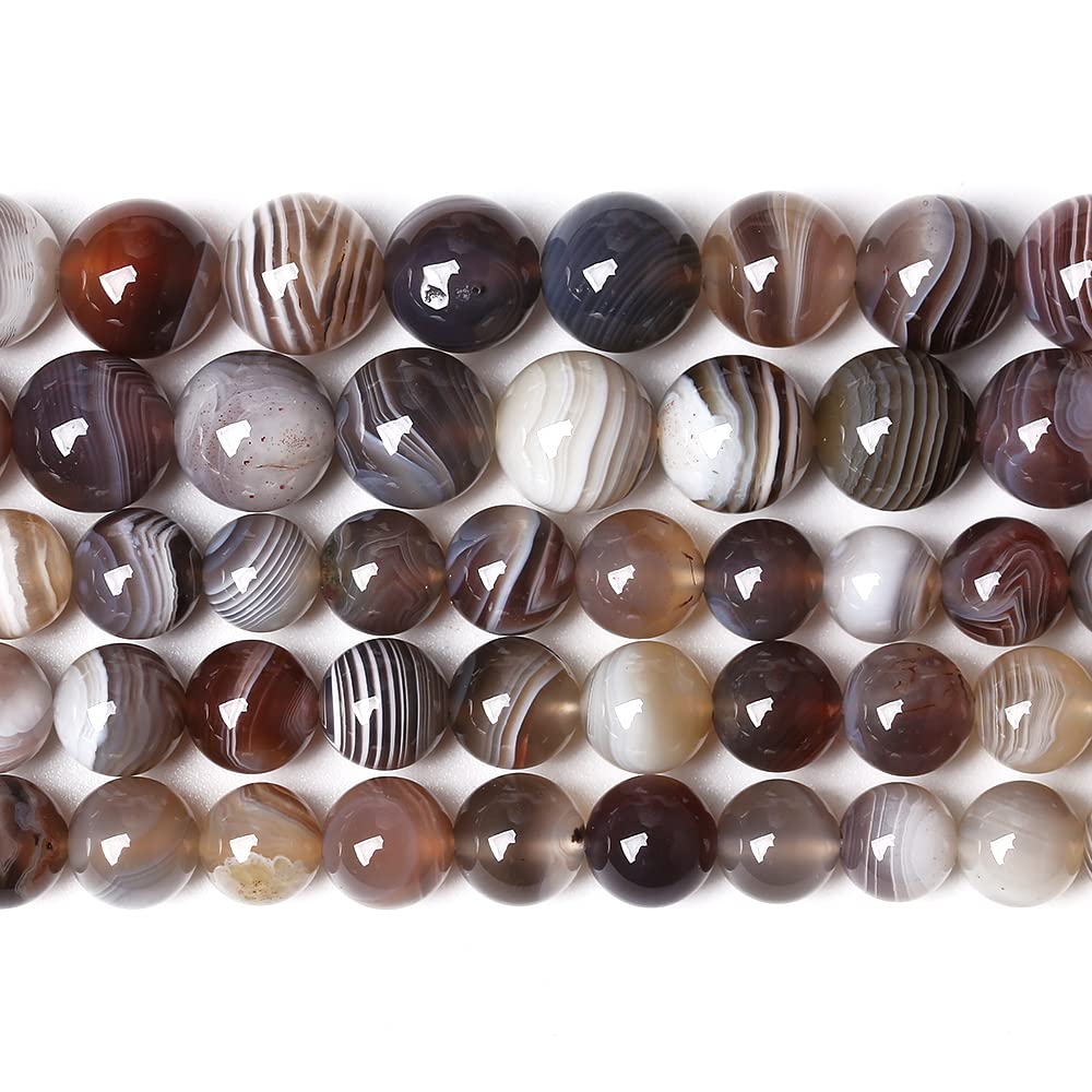 10MM 36PCS AAA Natural Botswana Sardonyx Agate Gemstone Beads for Jewelry Making Crystal Energy Stone Healing Power DIY Bracelet Necklace 15" (Botswana Sardonyx Agate, 10mm)