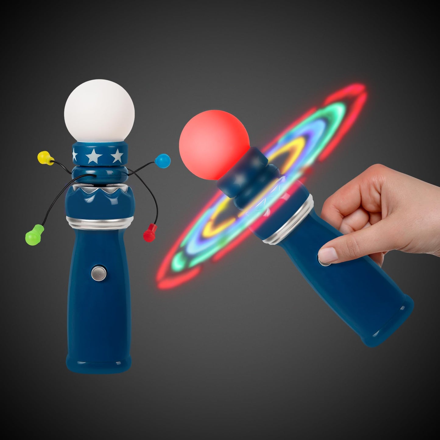 Windy City Novelties Hand-Held LED Light Up Galaxy Spinner - Colorful Flashing Lights for Parties, Events, and Fun