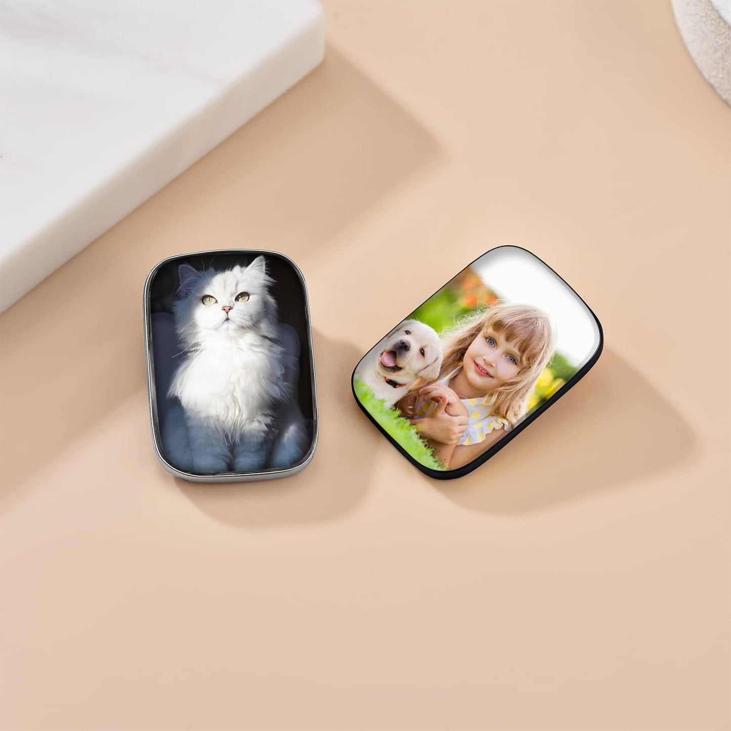 Custom4U Photo Bouquet Charm Customized Personalized Memorial Funeral Pins with Pictures for Men