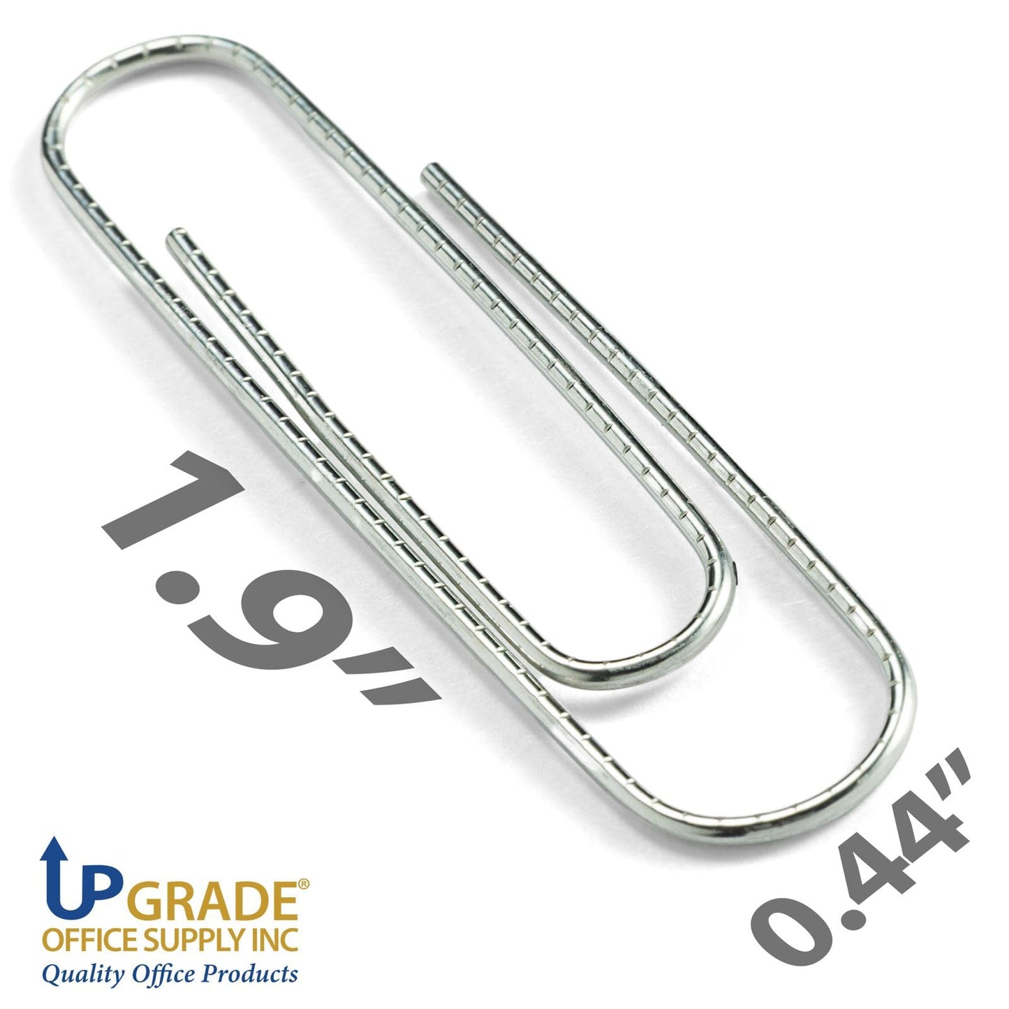 Upgrade Office Supply Jumbo Paper Clips, Non Skid, 1.9 Inch, 600 Count, 6 Boxes of 100, Silver Steel Wire Clips, Made in USA