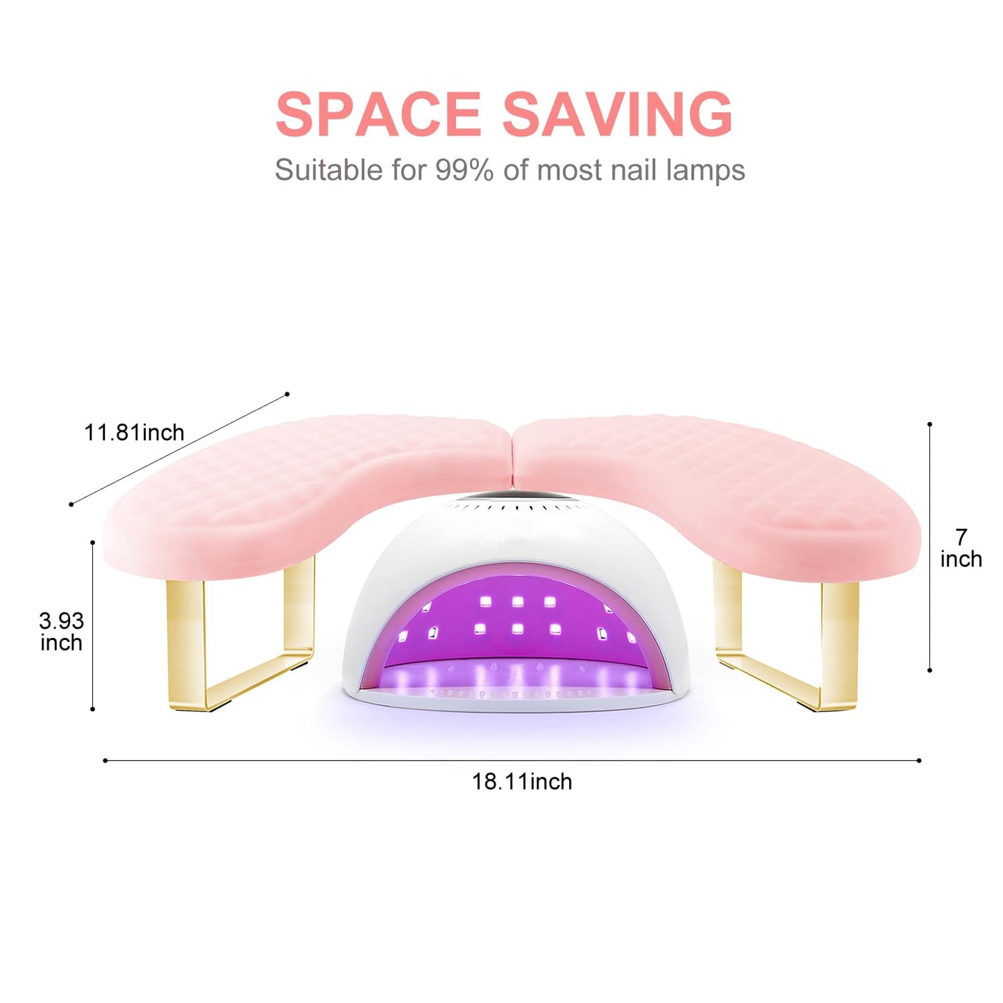 Hand Rest for Nails Tech,Soft Memory Foam Nail Arm Rest Stand,U Shaped Manicure Hand Rest Cushion Pillow for Acrylic Nails,Detachable Bracket(Pink)