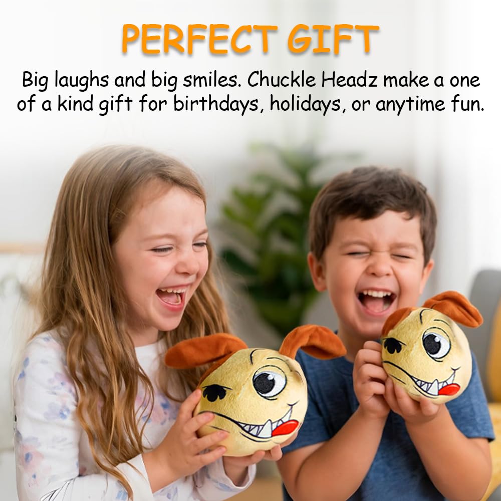 ChuckleHeadz Bulldog Plush Toy – Funny Interactive Animal Plushie with Silly Giggling, Laughing, and Farting Sounds, Hilarious Prank Gag Gift