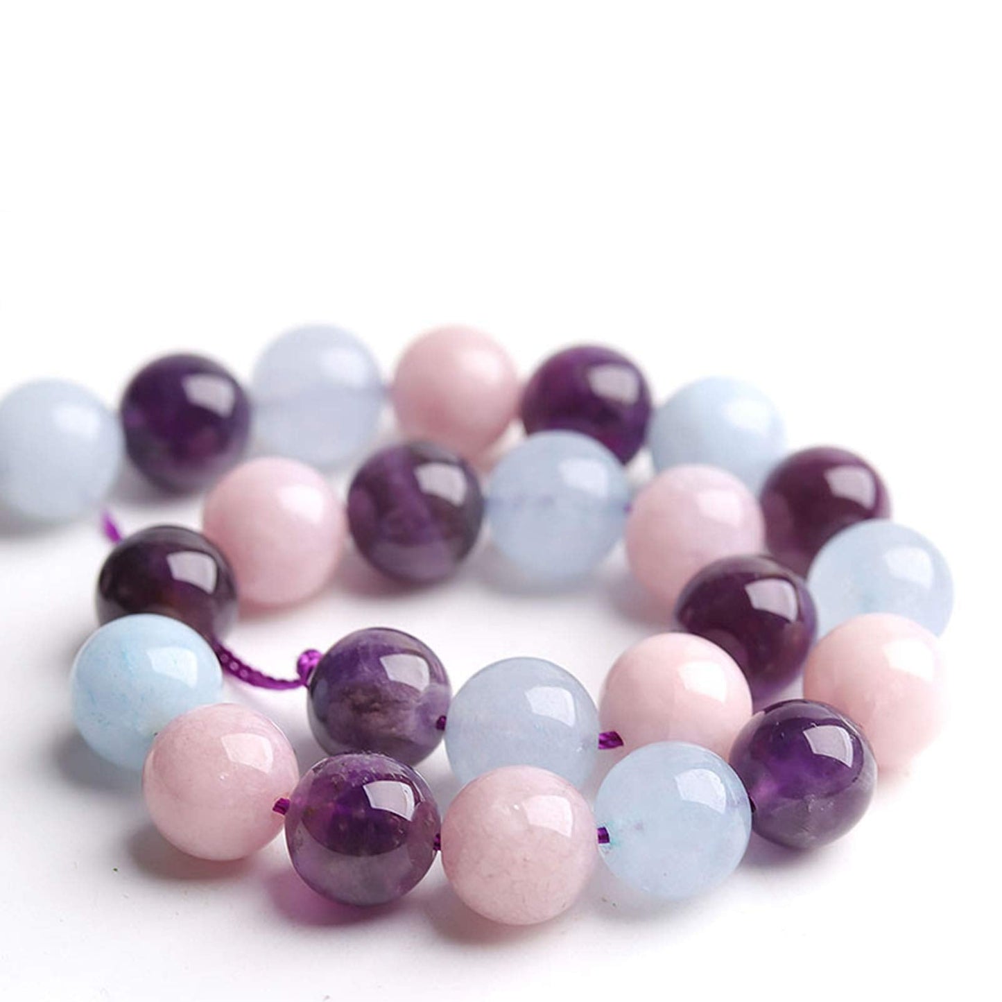 Filluck Natural Stone Beads Morgan Stone 8mm Polished Round Smooth Gemstone Beads for Jewelry Making 15 Inch(Morgan Stone,8mm)