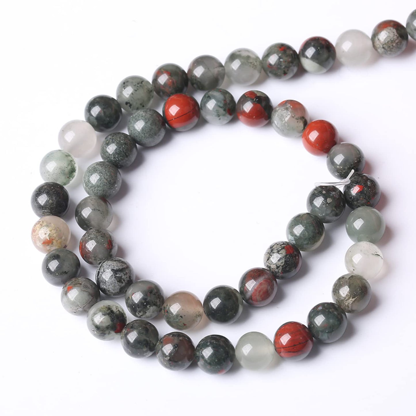 8MM 45PCS Natural Stone African Bloodstone Beads for Jewelry Making DIY Bracelet