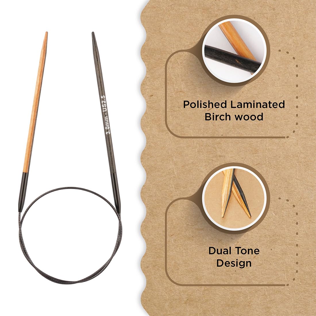 Knitter’s Pride Day & Nite Fixed Circular Needles 40"" (100cm) – US Size 2.5 (3mm)