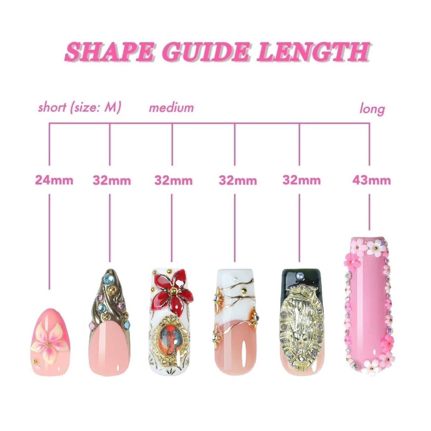 Handmade Gothic Press on Nails, Gold Cross Charm Long Square Nails, Luxury 3D Sacred Heart Angel Design False Nails, Reusable Full Cover 10pcs Set – Appife