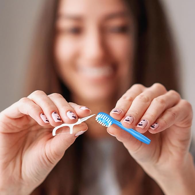 5 in 1 Mini Disposable Toothbrushes with Toothpaste Individually Wrapped Portable Travel Toothbrush with Toothpaste + Tongue Scraper + Picks+Floss Travel Case (Mint, 26)
