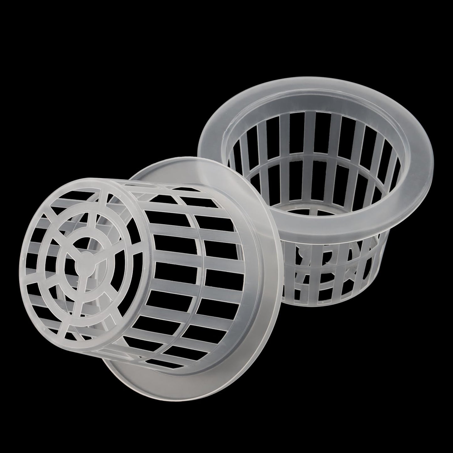 JOIKIT 50 Pack 4 Inch Plastic Net Cups Pots, Hydroponics Growing Net Pots, Garden Slotted Mesh Net Cups for Hydroponics Aquaponics Orchids, Clear