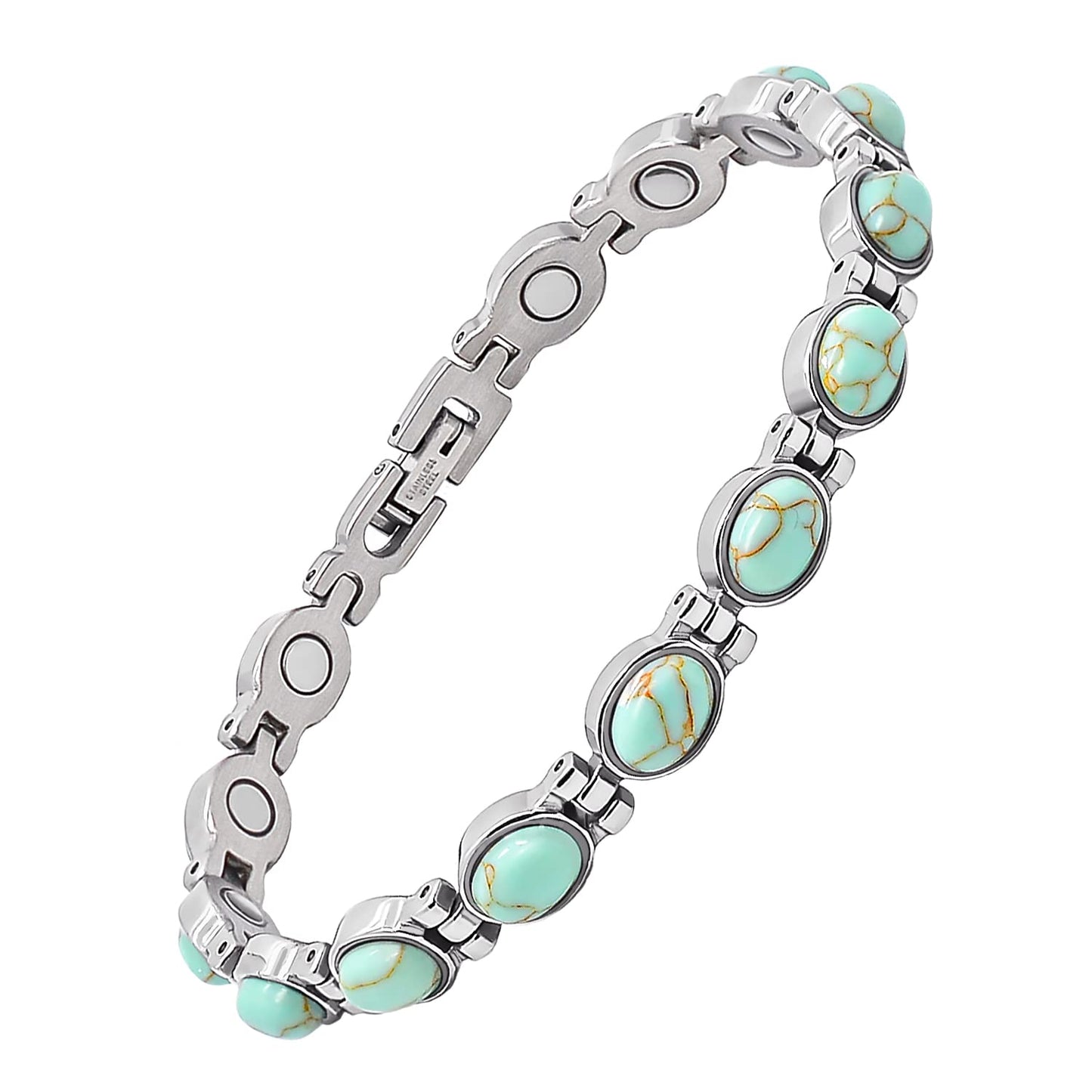 JEROOT Ultra Strength Magnetic Bracelet for Women | 3500-6000 Gauss Neodymium Magnets | Magnetic Therapy Jewelry with Adjustable Tool & Gift Packaging