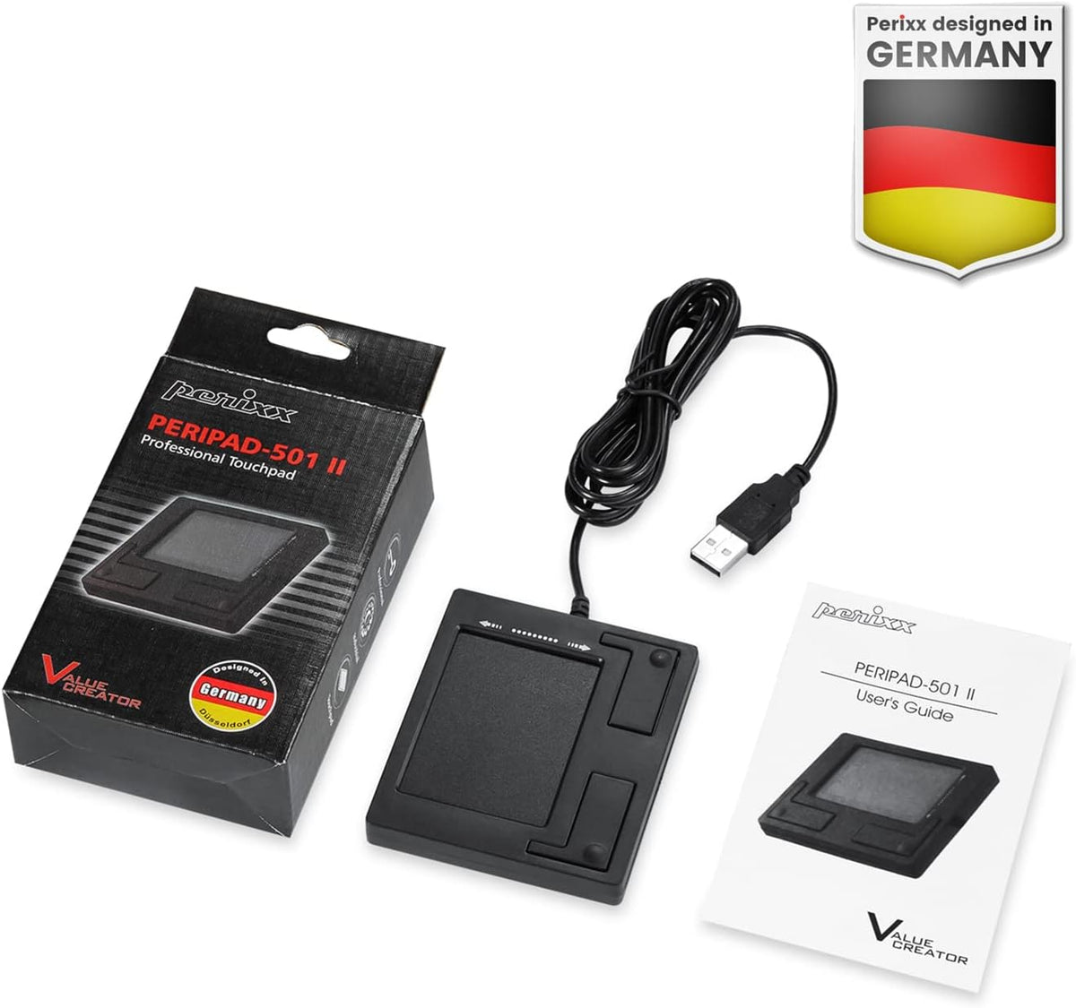 Perixx PERIPAD-501 Wired USB Touchpad, Portable Trackpad for Laptop and Desktop User, Black, Small Size (11284)