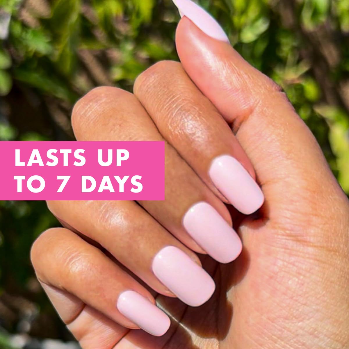 Olive & June Classic Super Stick Mani Press On Nails | No Glue Needed | 32 Tab Nails 16 Sizes | Non-Toxic Tabs Non-Damaging 7-Day Wear | Spring Flowers & Patterns | Short, Squoval | Tutu Pastel Pink
