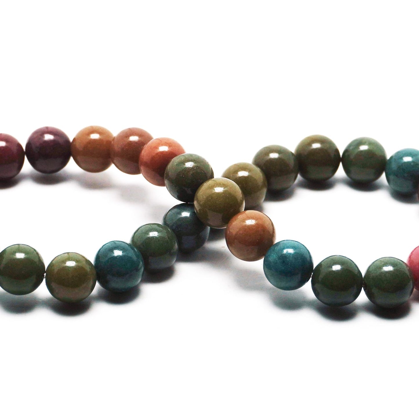 DIQIO Jade Stone Beads for Jewelry Making - 6mm Gemstone Round Loose Beads for Bracelets(58-60pcs, Green Alashan Jade)
