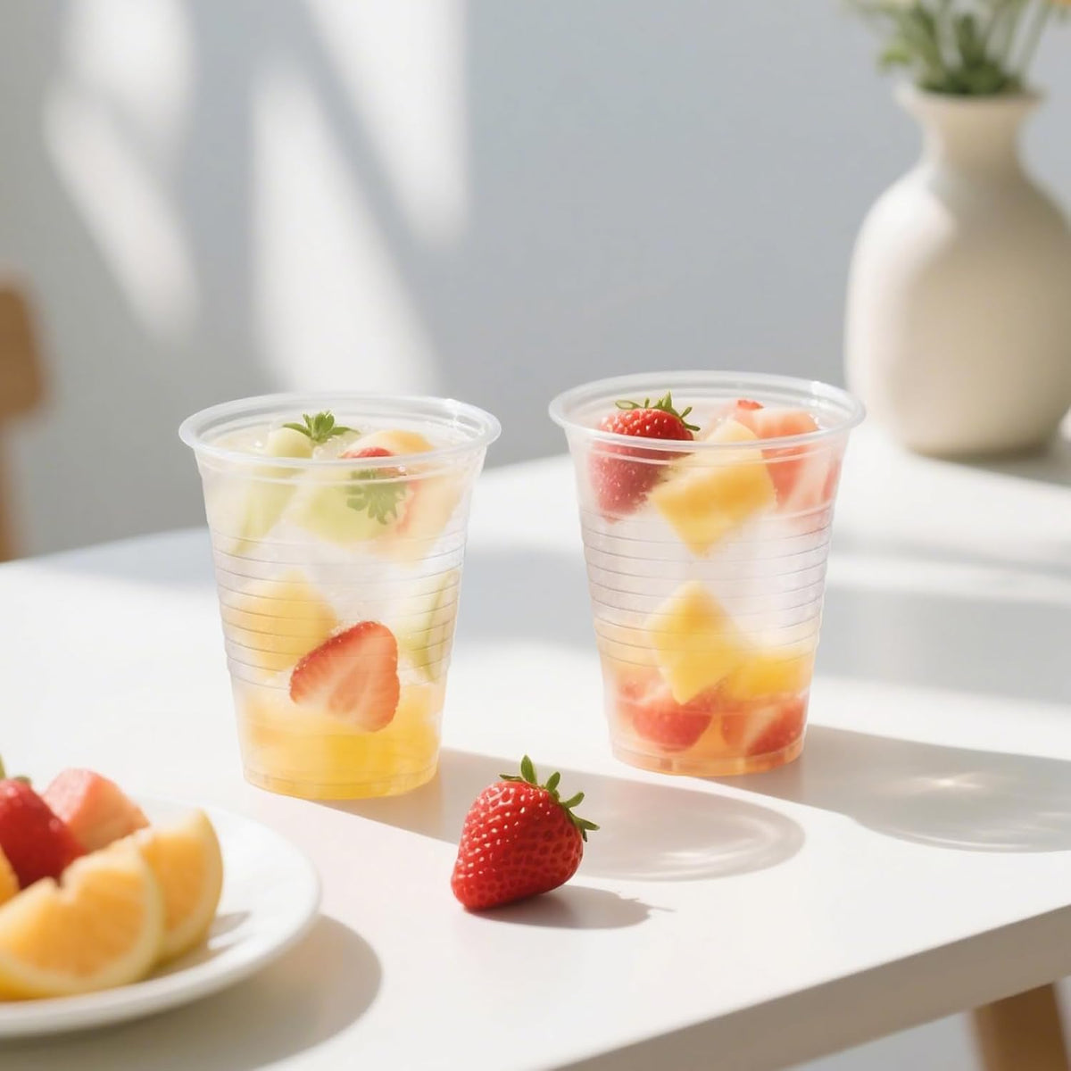 12 oz Clear Plastic Cups, Plastic Tumblers 2000 Count Bulk, PP Clear Cups Disposable for Wedding, Suit for Hot Beverages, Soda, Juice (12oz 2000count)