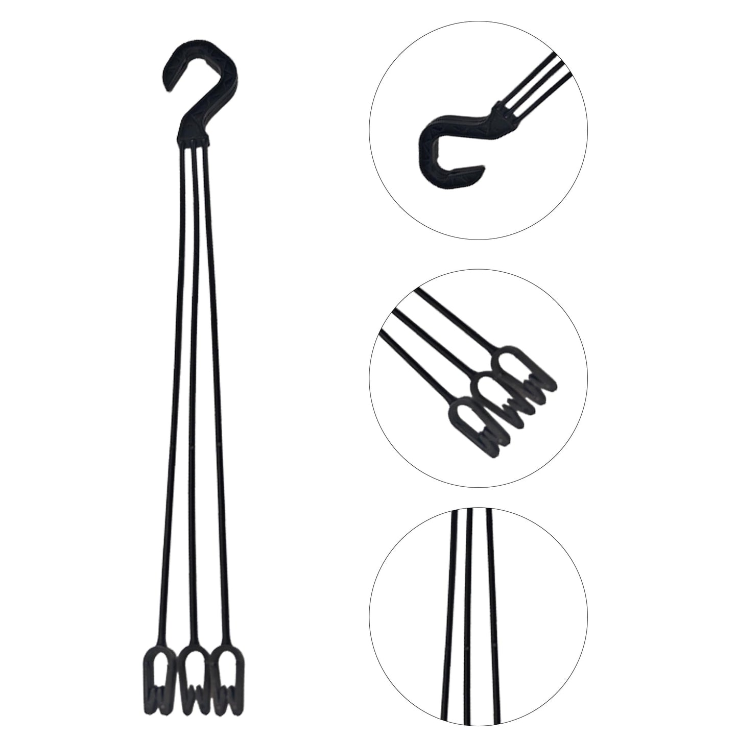 bskkw 6PCS Black Hanging Planter Hooks, Plastic Chain Holders with Hooks for Flower Pots, Indoor Outdoor Plants and Bird Feeders