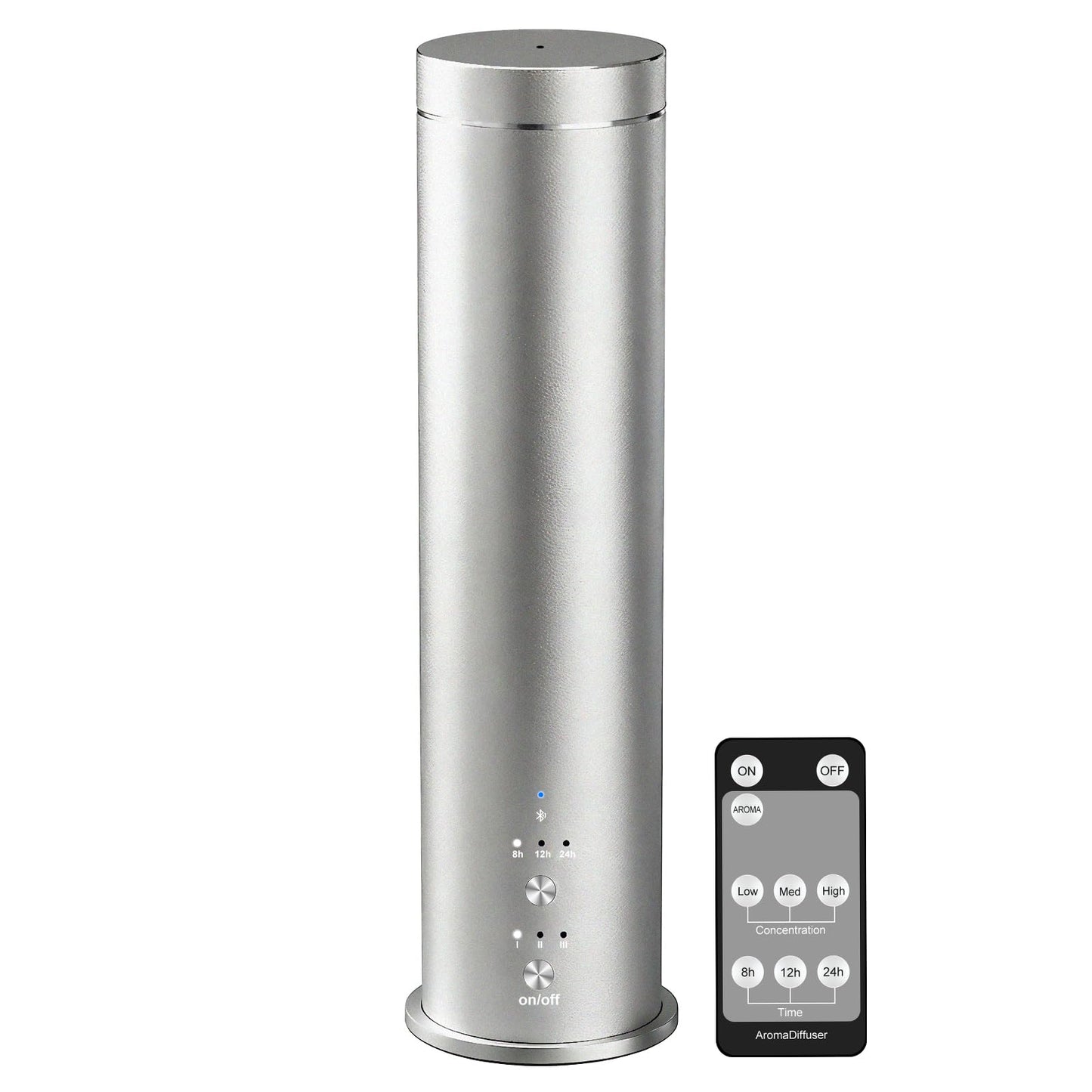 WEKELL Waterless Essential Oil Diffuser Large Room Scent Diffuser for Home, Office, Hotel and Spas - Aromatherapy Diffuser Fragrance Oil Machine, Remote Control, Timer, Silver